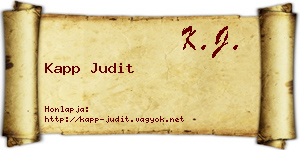 Kapp Judit névjegykártya